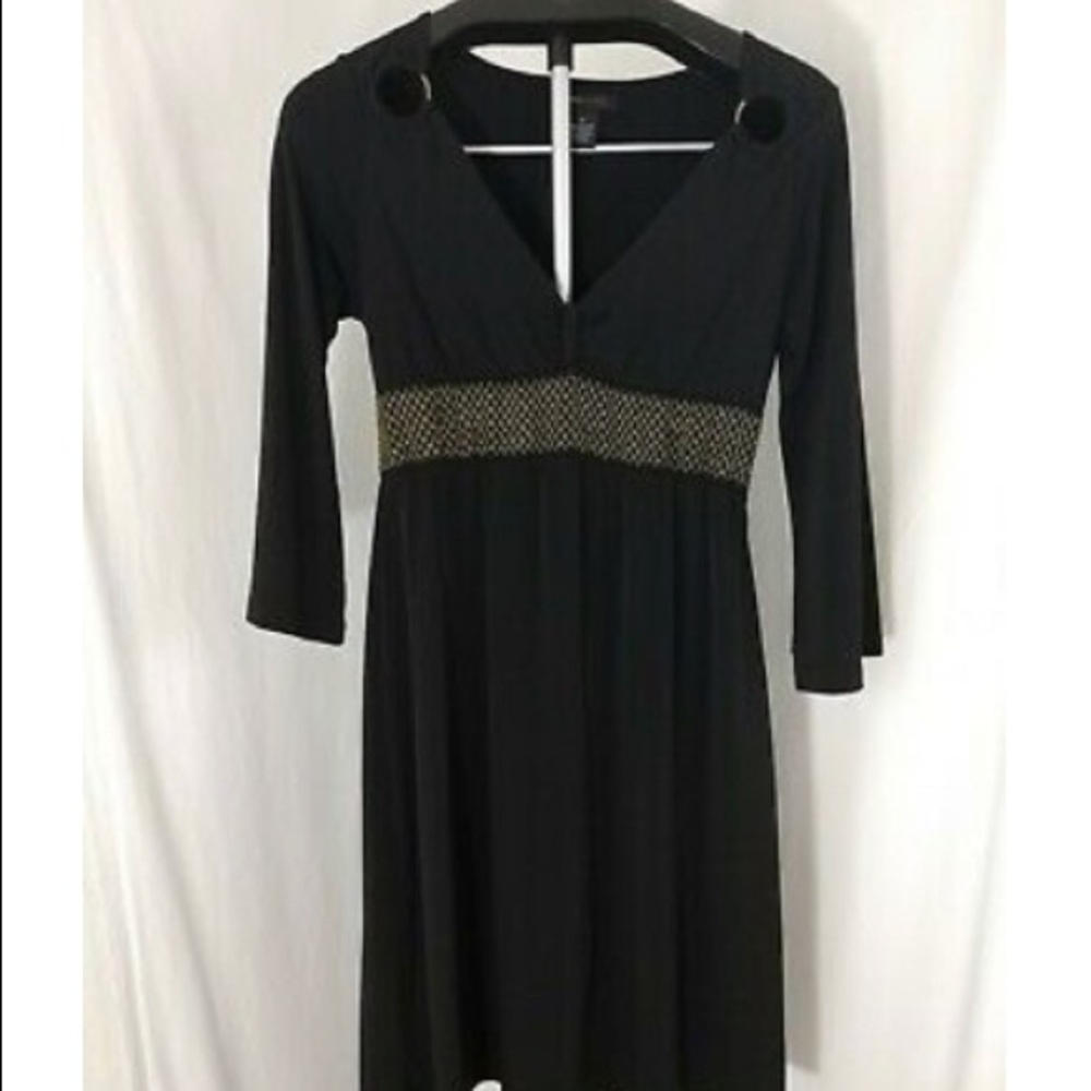 BCBG MAX AZRIA BLACK AND GOLD DRESS